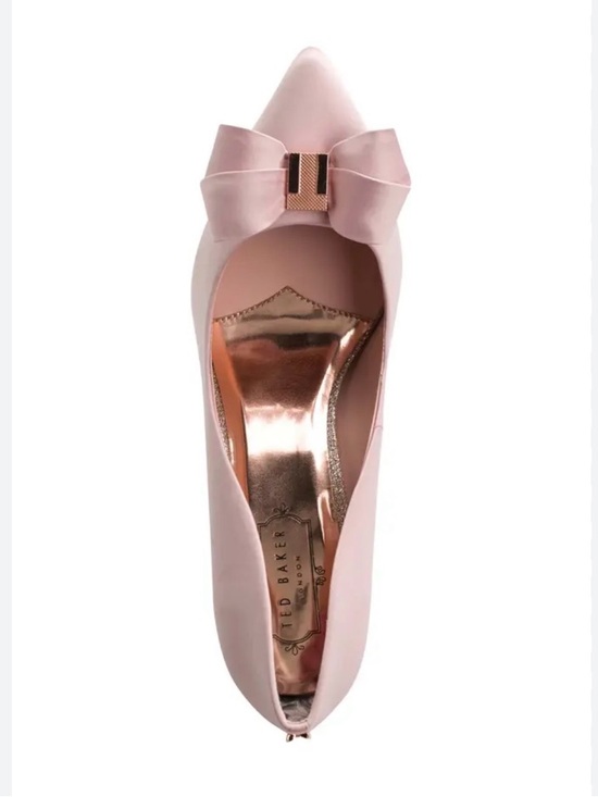 Ted Baker Shoes - Ted Baker Blush Pink Satin Bow Pointed Toe Heels
